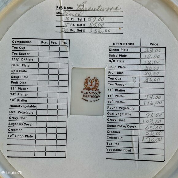 ▪️NWT▪️VTG▪️LENOX▪️2 Piece 10.75" BRENTWOOD Floral Ivory Platinum Trim China - Picture 5 of 5